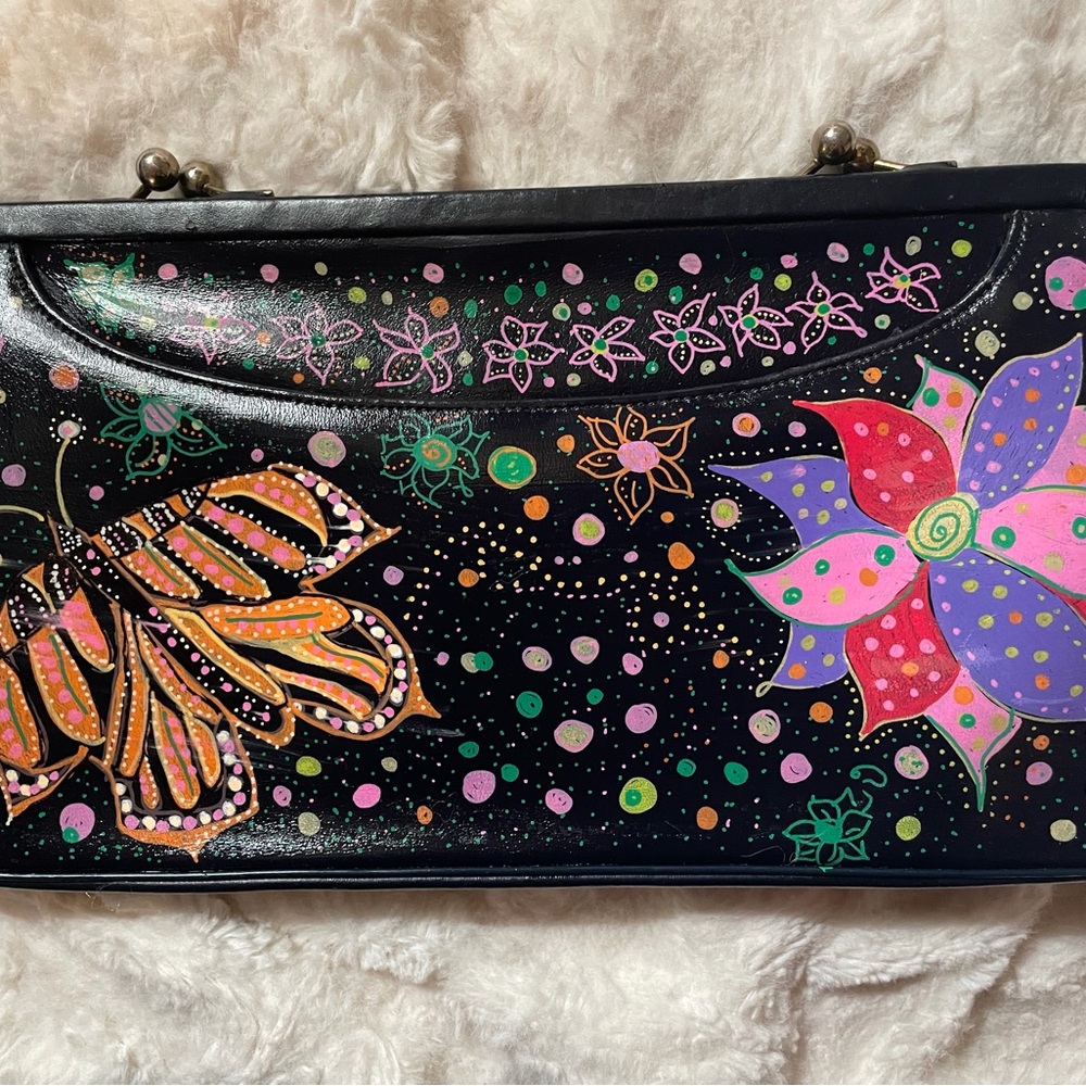 Colorful Floral and Butterfly Design Women's Bag